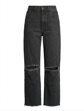 Abrand Jeans | A Venice Straight Distressed Jeans Size 25/ AU 7 In Black